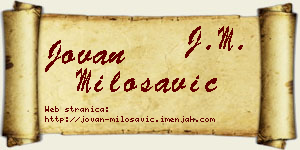 Jovan Milosavić vizit kartica